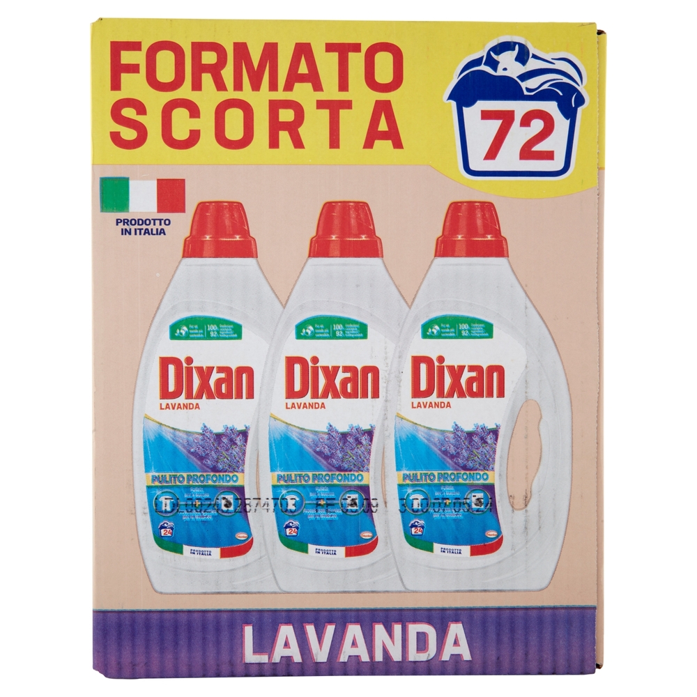 DIXAN Liquido Lavanda 3x24=72 Lavaggi 3 x 1.080 ml